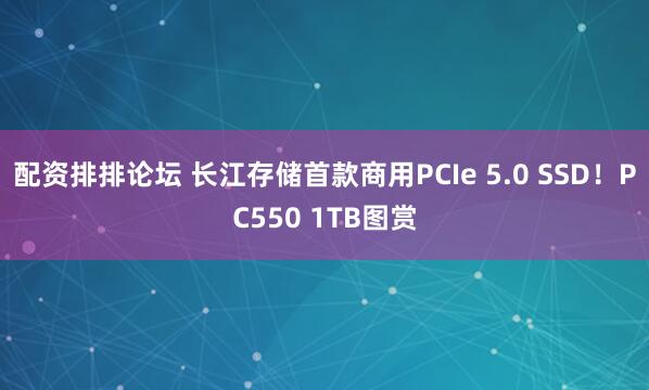 配资排排论坛 长江存储首款商用PCIe 5.0 SSD！PC550 1TB图赏